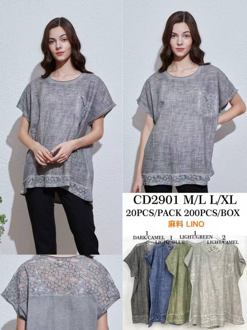 Bluzki damskie  Roz M/L-L/XL, Mix Kolor Paczka 6 szt